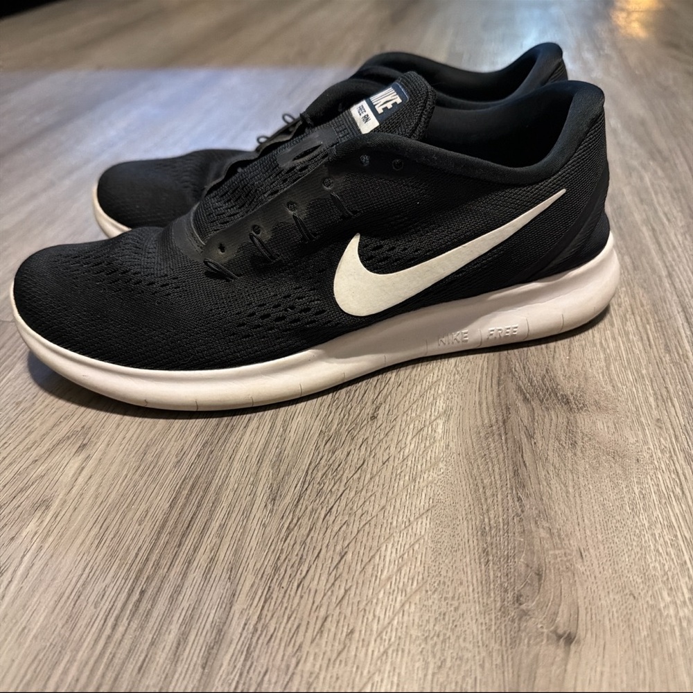 Nike Black Mesh Sneakers with White Swoosh